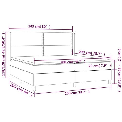  box spring s madracem LED tamnozeleni 200x200 cm bar&amp;scaron;un - Tamnozelena 200 x 200 cm Obično s čavlima Slike