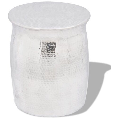 VidaXL Splo&amp;scaron;čen aluminijast stolček/odstavna mizica srebrna, (20711383) Slike