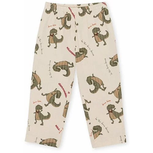 Konges Sløjd Dječje pidžama hlače boja: bež, s uzorkom