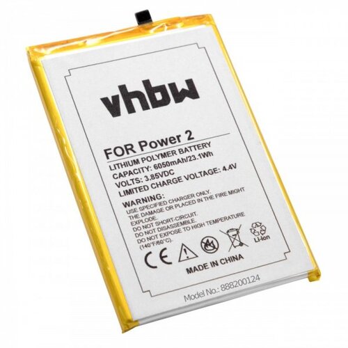 VHBW Baterija za Ulefone Power 2, 6050 mAh Slike