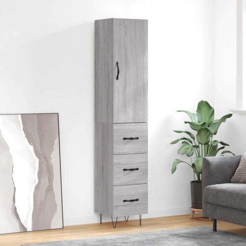 VidaXL Visoka komoda siva sonome 34 5x34x180 cm od konstruiranog drva Slike