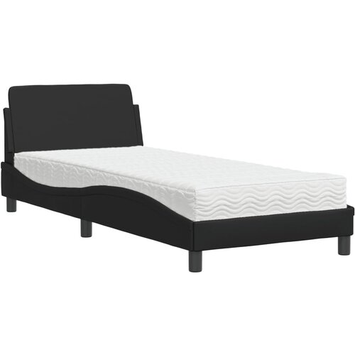  Krevet s madracem Dover crni 90x190 cm od umjetne kože Slike