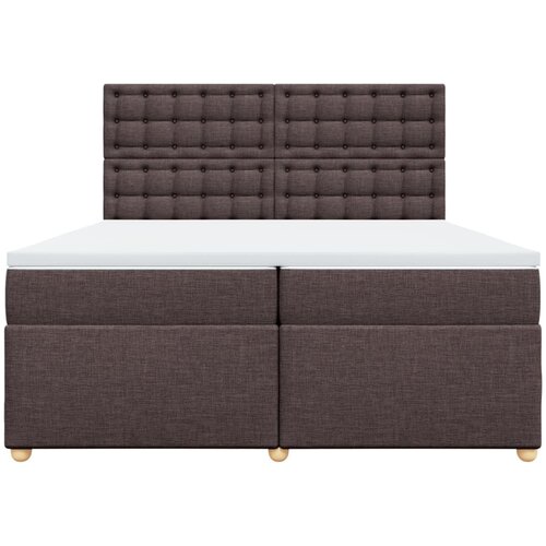 Krevet s oprugama i madracem tamnosmeđi 200x200 cm od tkanine Slike