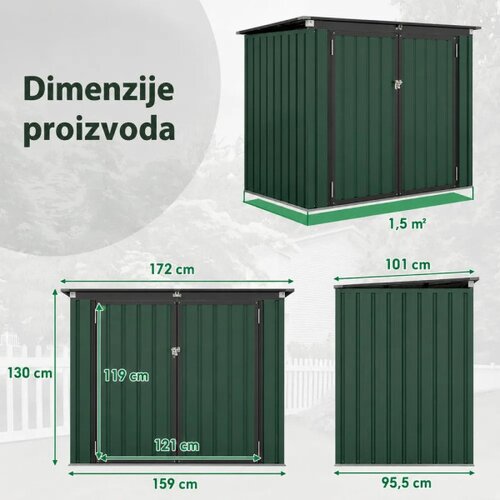 Taberna Domaro Metalna kućica za kante za otpatke ( 2136 ) Cene