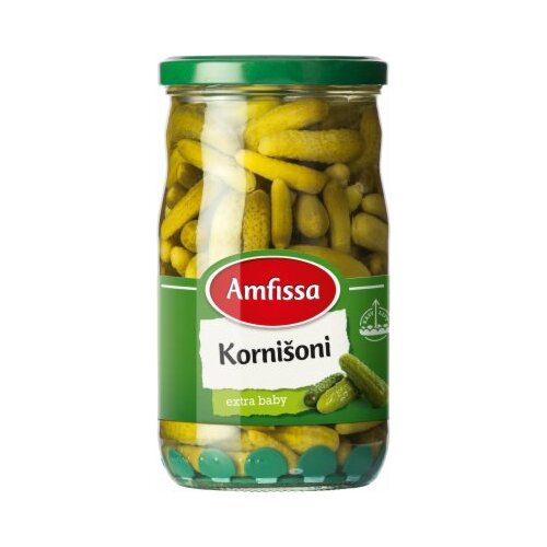Amfissa kornišoni extra baby 680g tegla Cene