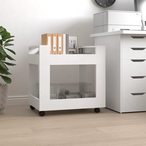 The Living Store voziček za pisalno mizo bel 60x45x60 cm inženirski les - voziček za pisalno mizo, (21419068) Slike