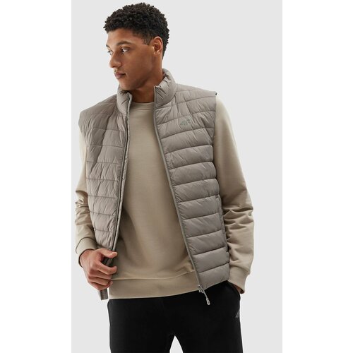 4f Men's down vest with recycled filling - beige Cene