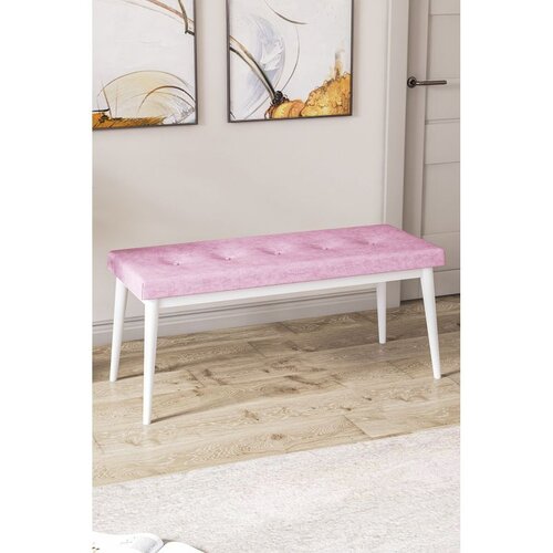 Hanah home klupa Pera Bench, 105 cm, roze / bela Cene