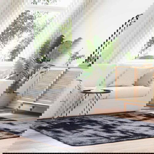 VidaXL Čupavi tepih s visokim vlaknima tamnosiva 200x200 cm poliester Slike