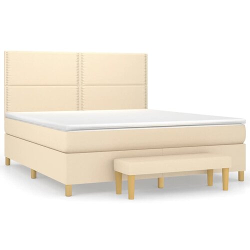 Maison Chic Box spring postelja - Vzmetna postelja z vzmetnico krem 180x200 cm blago SL2016, (21889325) Cene