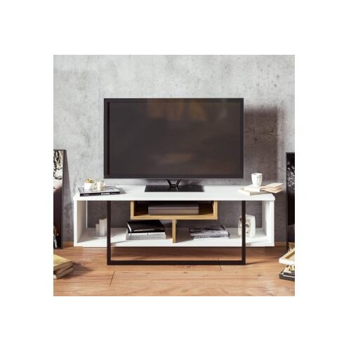 Hanah home tv polica asal (120) white ud black Cene