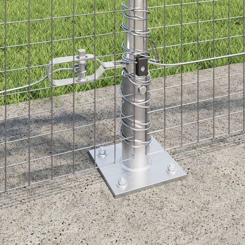 vidaXL Zavarena Žičana Ograda s 13 Flangiranim Stupovima 0.8x50 m Pocinčani Čelik Cijene