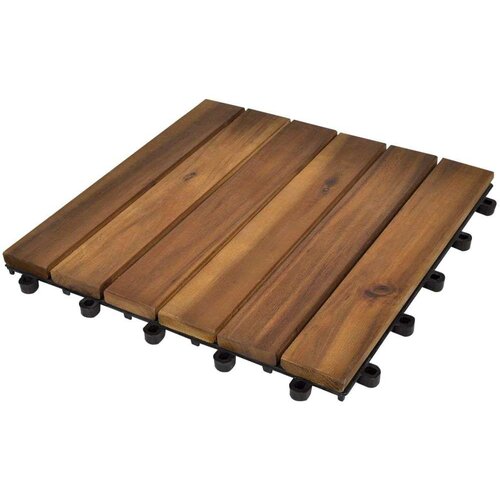  20-dijelni set pločica za trijem s okomitim uzorkom 30 x 30 cm bagrem Slike