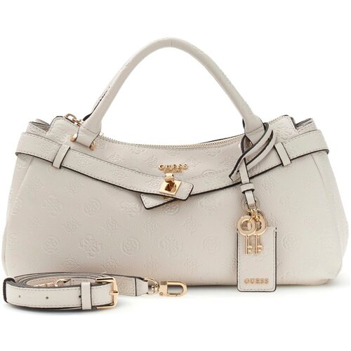Guess Ročne torbice Ella Logo Girlfriend Satchel Bež Cene