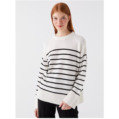 LC Waikiki Women's Crew Neck Striped Long Sleeve Knitwear Sweater Cene