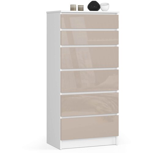 AKORD KOMODA K60 6SZ CLP CAPUCCINO GLOSS, (21702871) Cene