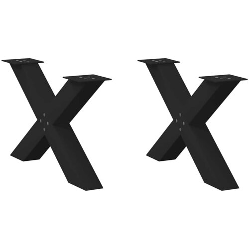 vidaXL Noge za stolić u obliku slova X 2 kom crne 70x(42-43) cm čelik Cijene