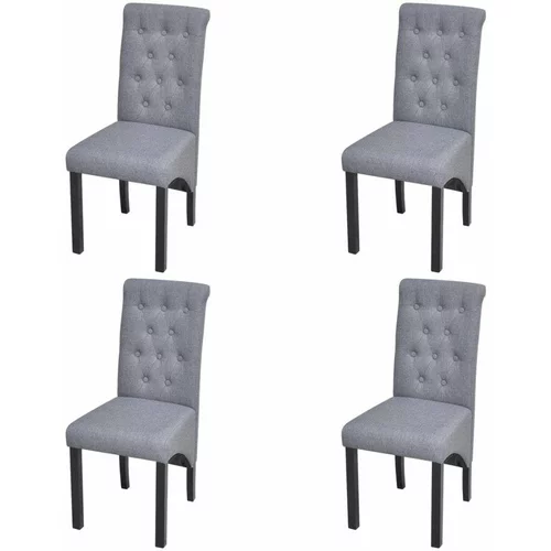  Jedilni stoli 4 kosi svetlo sivo blago, (20700805)