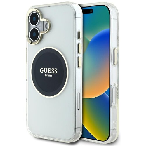 Guess OVITEK CASE ZA IPHONE 16 ZA MAGSAFE LOGO KOVINSKI KROG ZLAT, (5000012810) Cene