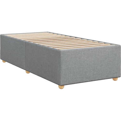  Okvir kreveta s oprugama i madrac svjetlosivi 90x200cm tkanina Slike