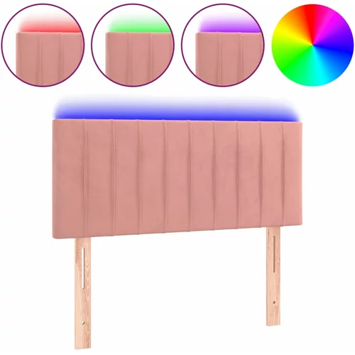 vidaXL LED posteljno vzglavje roza 100x5x78/88 cm žamet, (20794336)