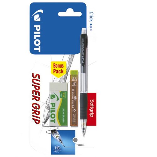 Olovka TEHNIČKA 0,5 MM SUPER GRIP PLUS GUMICA PLUS MINA PILOT SORTIRANO BLISTER * DO ISTEKA ZALIHA Cijene