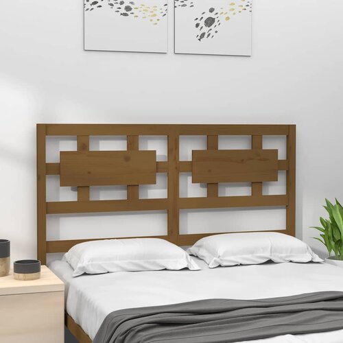  Uzglavlje za krevet boja meda 165,5x4x100 cm masivna borovina Slike