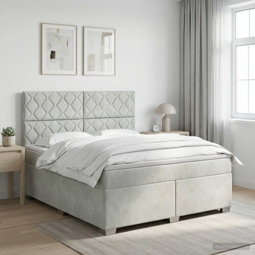  Boxspring krevet s madracem Svjetlosiva 160 x 200 cm Bar&scaron;un Cijene