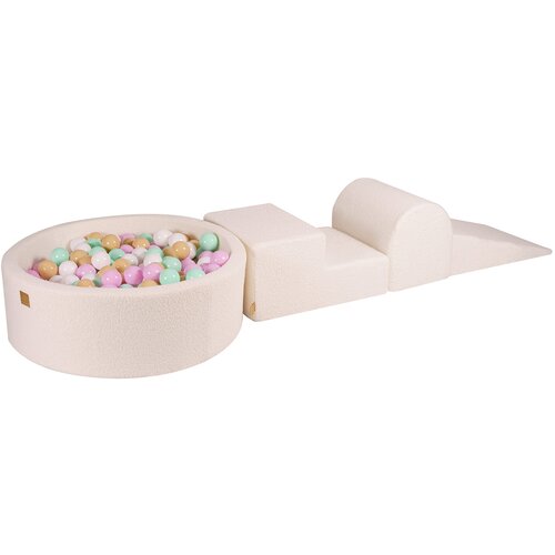 MeowBaby Bijeli set mekanih igrački od pjene 3 kom od boucle tkanine visina 30 cm 225x90 cm – Cene