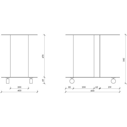 Noo.ma Kovinski servirni voziček na kolesih 40x60 cm HO &amp;ndash; Slike