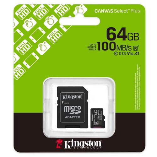 Kingston Memorijska kartica U1 V10 SDXC 64GB Canvas Select Plus G3 150R SDCS3/64GB + adapter Cene