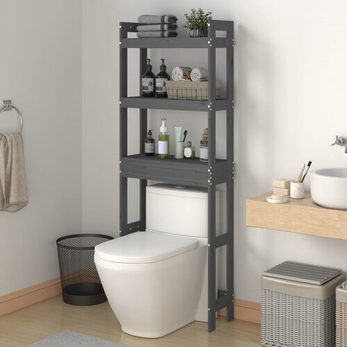 vidaXL Stalak za kupaonicu sivi 63 x 26 x 171 cm od masivne borovine Cijene