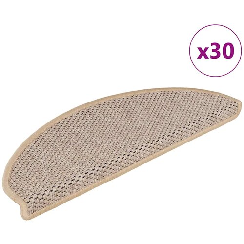 VidaXL Samoljepljivi otirači za stepenice 30 kom 65x21x4 cm svjetlobež Slike