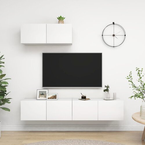  3-dijelni set TV ormarića bijeli od konstruiranog drva Cijene
