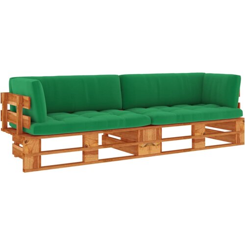 The Living Store Kavč dvosed iz palet z blazinami medeno rjava impreg. borovina - Kavč Iz Palet, (21484032) Cene