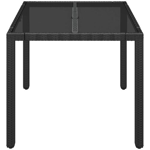  Vrtni stol sa staklenom pločom crni 90x90x75 cm od poliratana Slike