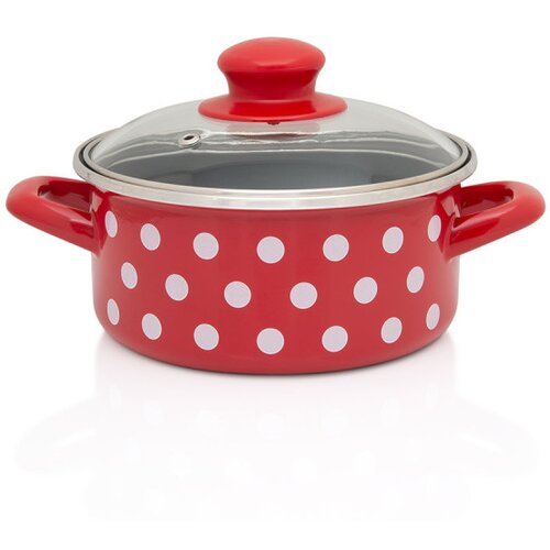 Metalac Lonac Red Dots plitka 14 cm 1 l Cene