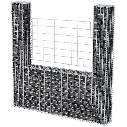  Gabionska ko&amp;scaron;ara U-oblika od pocinčanog čelika 160 x 20 x 150 cm Slike