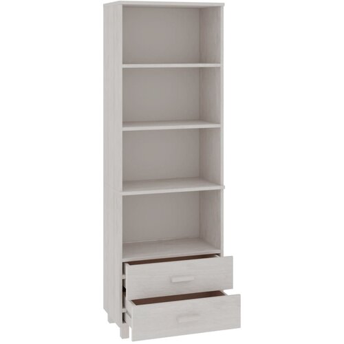  Visoka komoda HAMAR bijela 60 x 35 x 180 cm od masivne borovine Slike