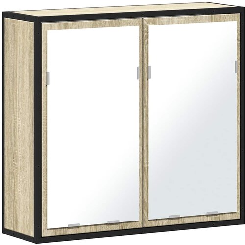 Maison Chic Kopalniška omarica - Kopalniški kabinet z ogledalom sonoma hrast 65x20x60 cm, (21794376) Cene