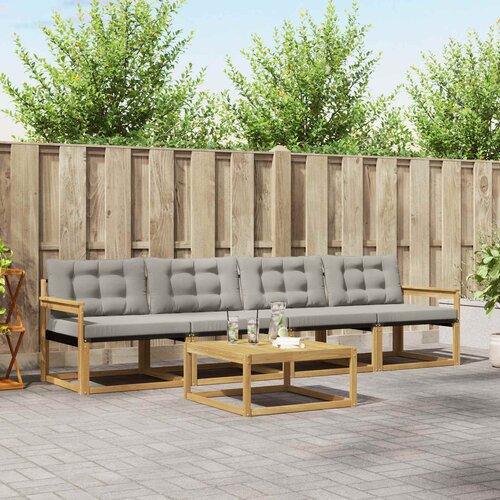  Set vanjskih sofa 5 kom. Bijela i svjetlosiva Smeđa 79 x 79 x 37 cm Slike