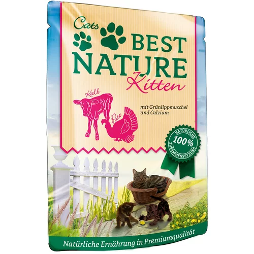 Best Nature Varčno pakiranje Kitten 32 x 85 g - puran in teletina
