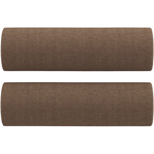  2-dijelni set sofa s jastucima smeđi od tkanine Slike