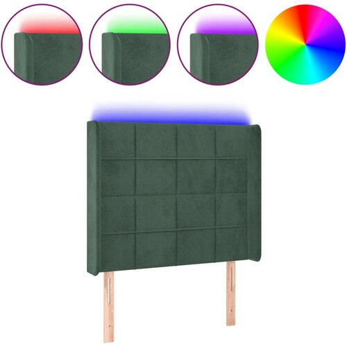 Maison Chic led posteljno vzglavje - vzglavna omarica - nočna omarica temno zeleno 93x16x118/128 cm žamet, (21710883) Cene