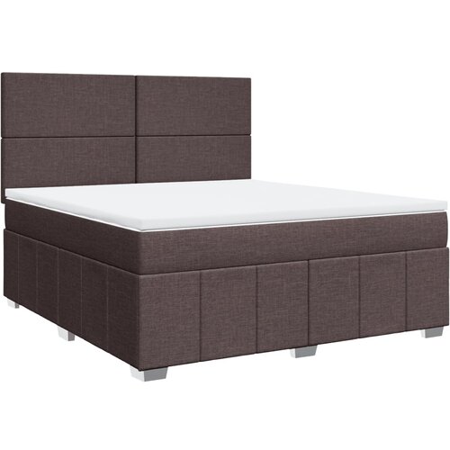 VidaXL Box spring postelja z vzmetnico temno rjava 180x200 cm blago, (21308949) Slike