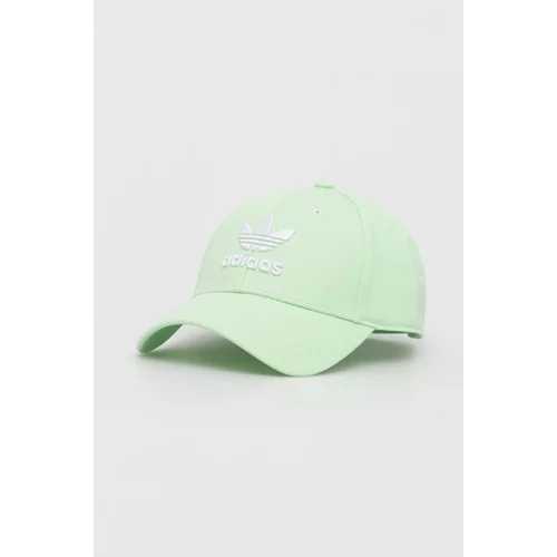 Adidas Bombažna bejzbolska kapa zelena barva