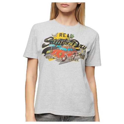 Superdry Majice s kratkimi rokavi T-shirt La Vl Graphic gris Siva Cene