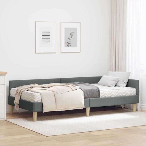  Kotni okvir postelje z matrico z vzmetnico 2 pcs Siva blago, (5000123400) Cene