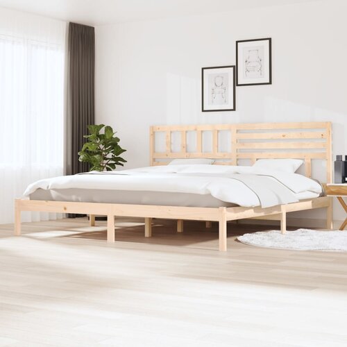  The Living Store Posteljni okvir brez vzmetnice 180x200 cm trdna borovina - Posteljni Okvir, (21525357) Slike