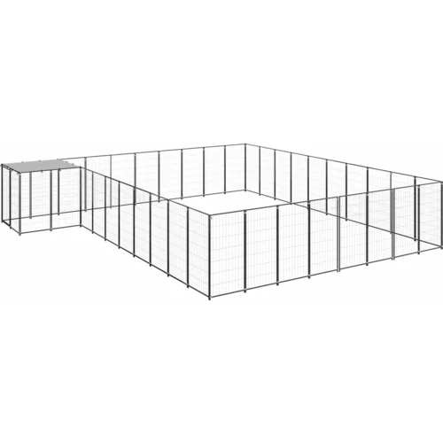 vidaXL kavez za pse crni 25,41 m² čelični